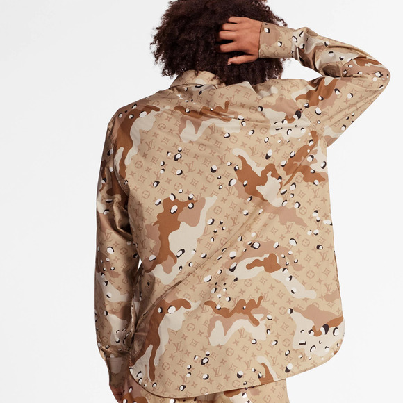 Louis Vuitton Desert Camo DNA Long Sleeve Logo Monogram Button Up Down Shirt S - Picture 11 of 16